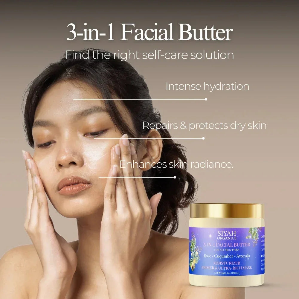 3-in-1 Facial Butter | Rose - Cucumber - Avocado