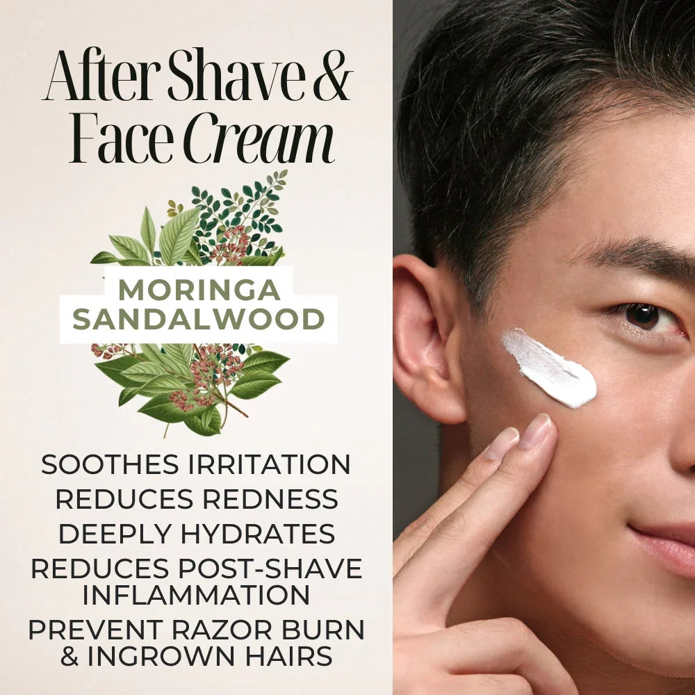 Men After Shave & Face Cream | Moringa - Sandalwood