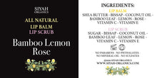 Load image into Gallery viewer, Bamboo Lemon-Rose Lip Scrubs &amp; Balms Bundle - Siyah Organics
